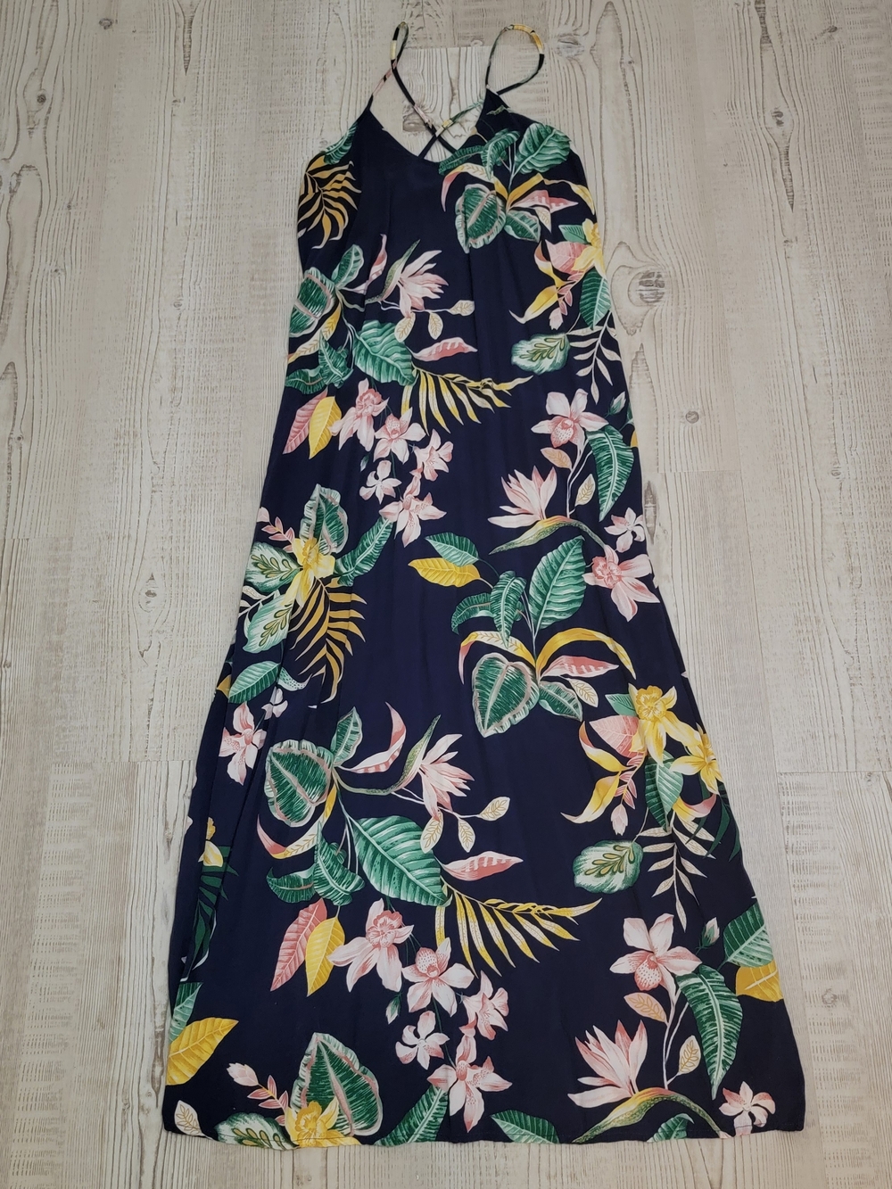 Old Navy Floral Maxi with Pink and Yellow Accents XS Beach Resortwear Tropical